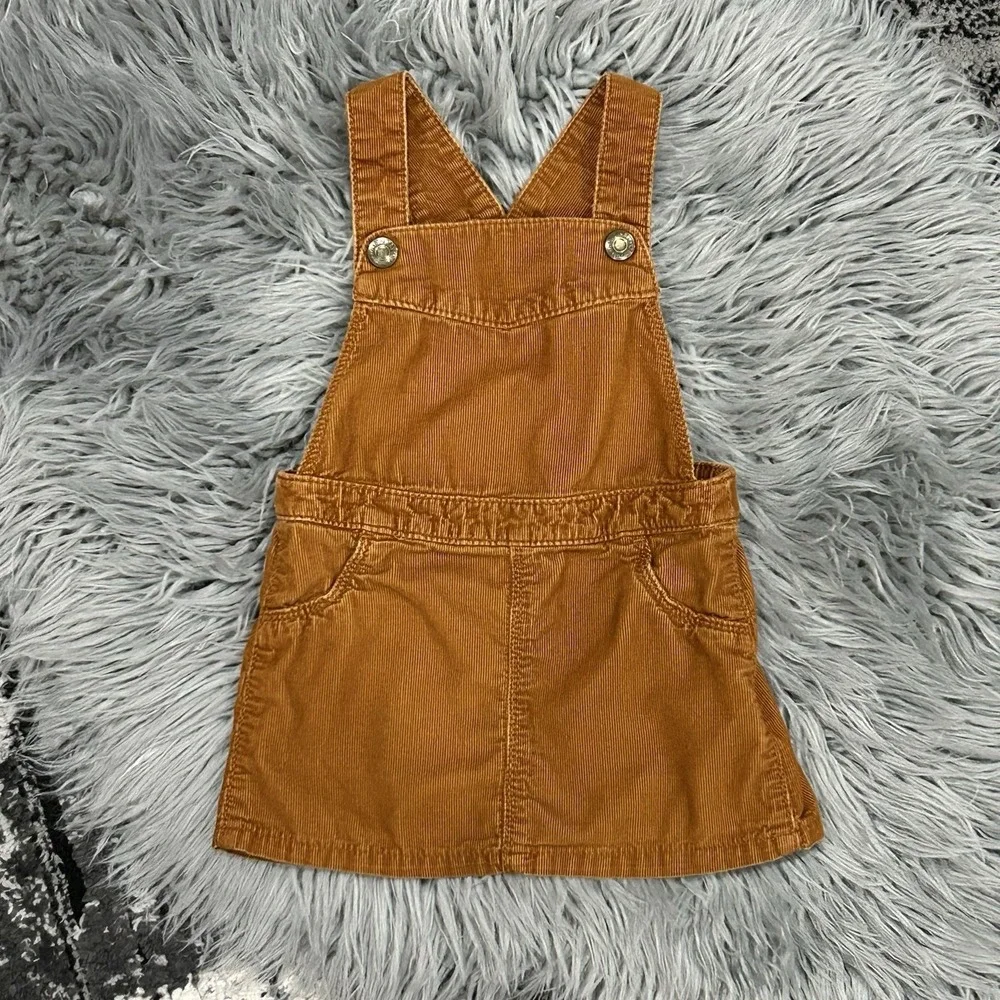 Old Navy Girls Brown Corduroy Skirtall Dress Size 12-18 Month